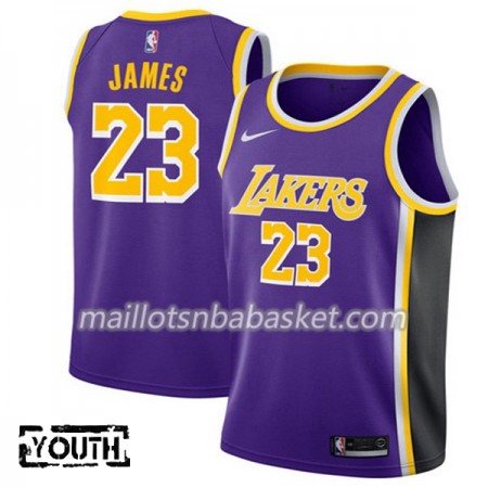 Maillot Enfant Los Angeles Lakers Lebron James 23 2018-19 Nike Pourpre Swingman